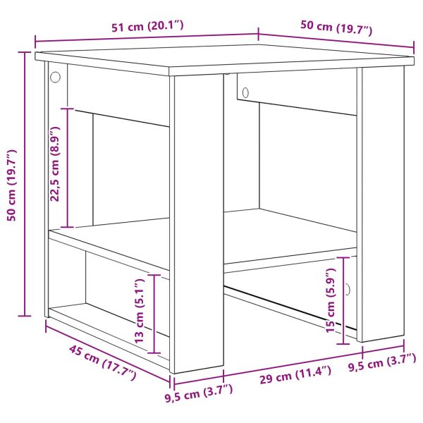 Масичка за кафе Сив Сонома 51 x 50 x 50 см Инженерно дърво