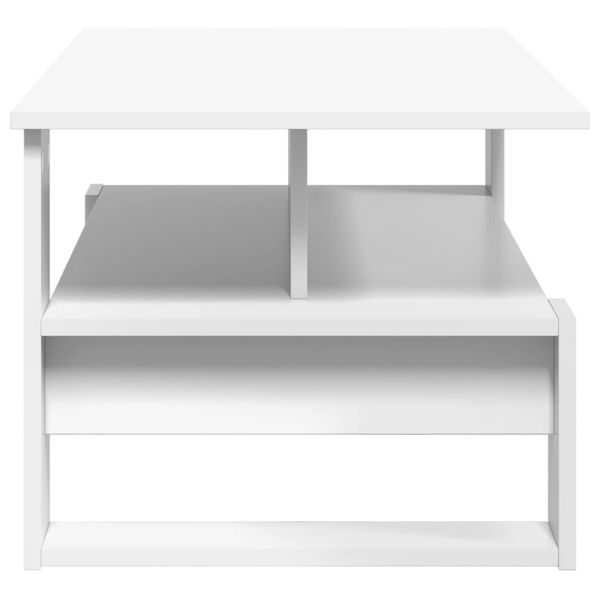 Масичка за кафе Бяло 90 x 50 x 40 cm Инженерно дърво