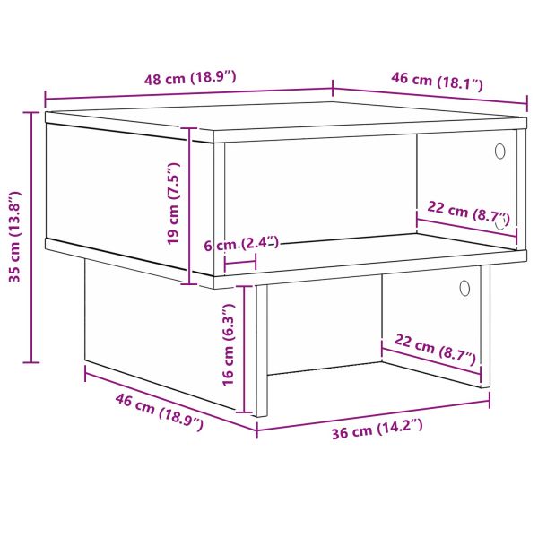 Масичка за кафе Димян дъб 48 x 46 x 35 см Инженерно дърво