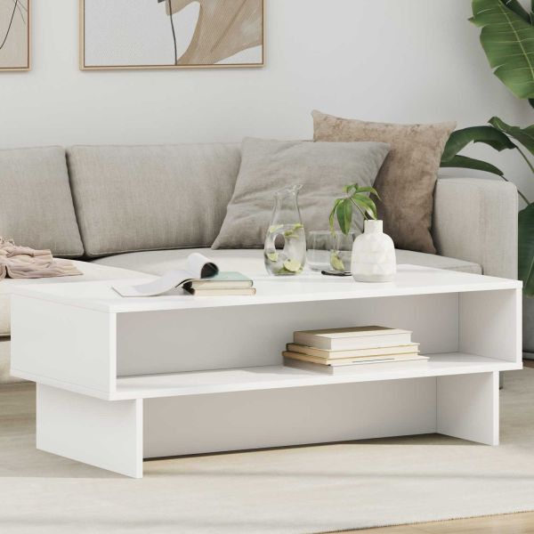 Масичка за кафе Бяло 100 x 46 x 35 см Инженерно дърво