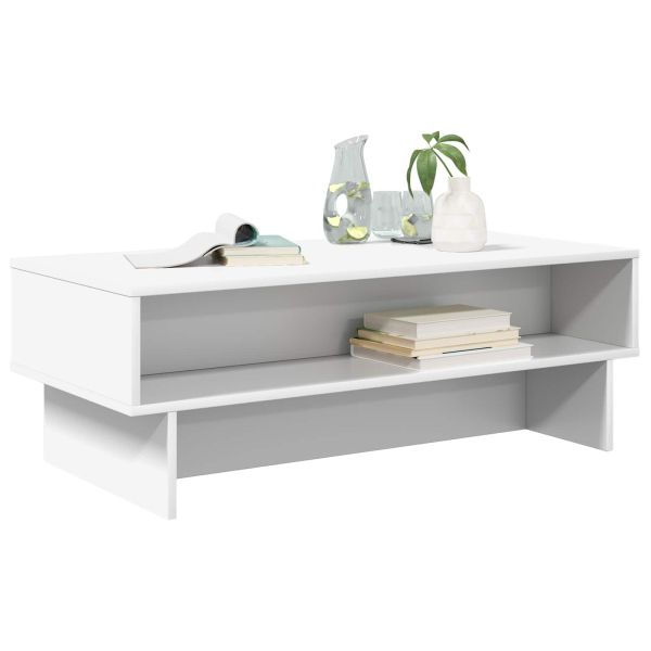 Масичка за кафе Бяло 100 x 46 x 35 см Инженерно дърво