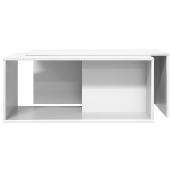 Комплект кафе маса 2 pcs Бяло Инженерно дърво