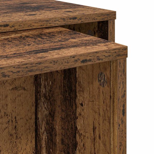 Комплект кафе маса 2 pcs Старо дърво Инженерно дърво