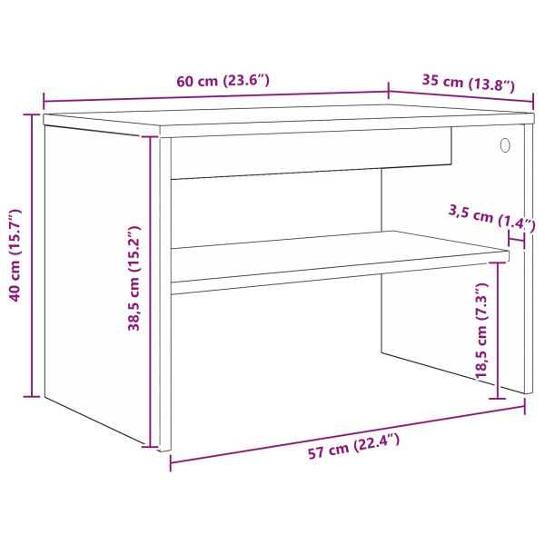 ТВ шкаф Сив Сонома 60 x 35 x 40 см Инженерно дърво
