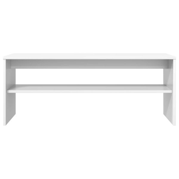 ТВ шкаф Бяло 100 x 35 x 40 см Инженерно дърво