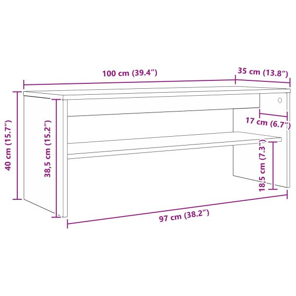 ТВ шкаф Сив Сонома 100 x 35 x 40 см Инженерно дърво