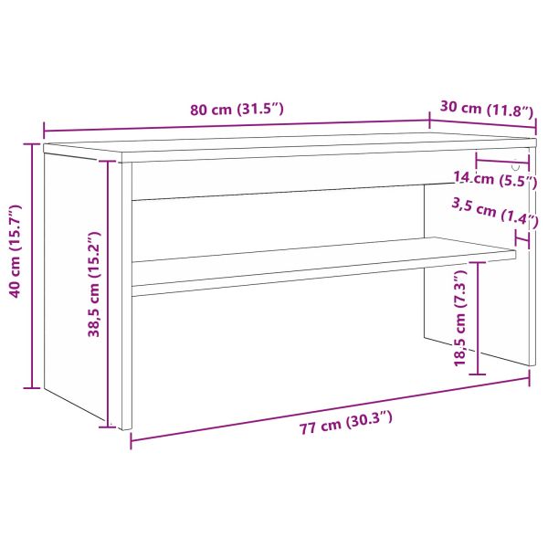 ТВ шкаф Сонома дъб 80 х 30 х 40 см Инженерно дърво
