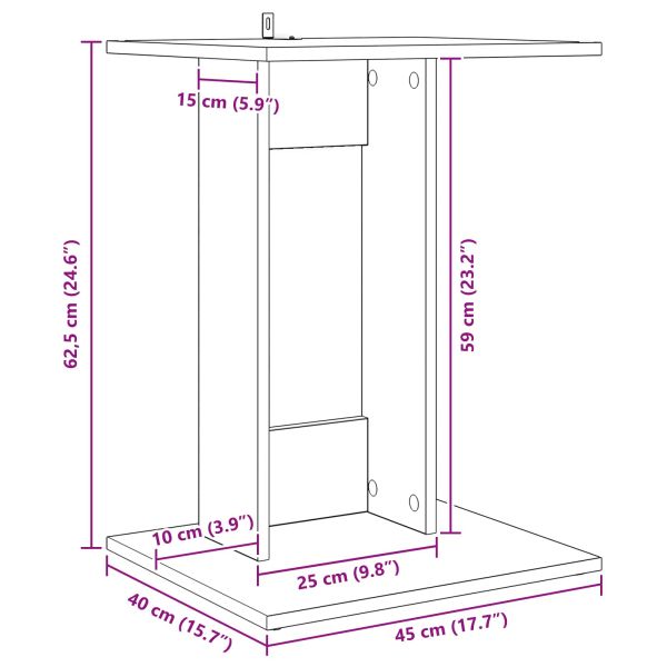 Странична маса Дъб 45 x 40 x 62,5 см Инженерно дърво