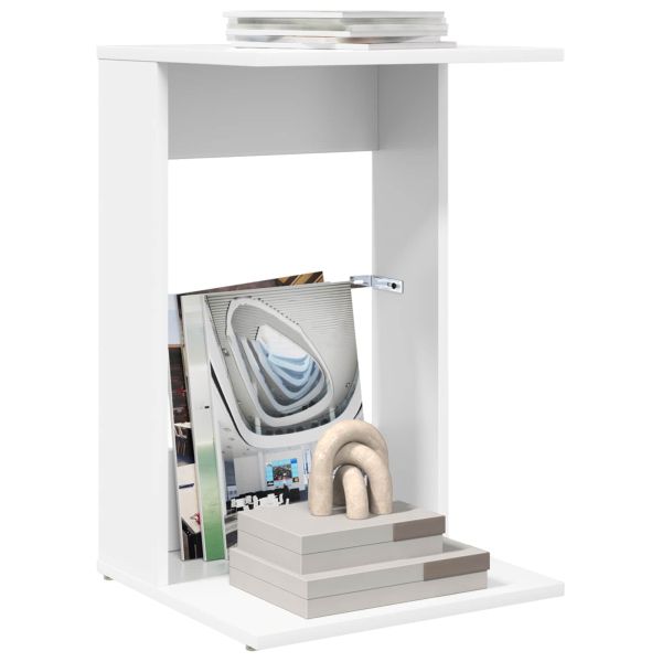 Странична маса Бяло 40 x 38 x 62,5 см Инженерно дърво