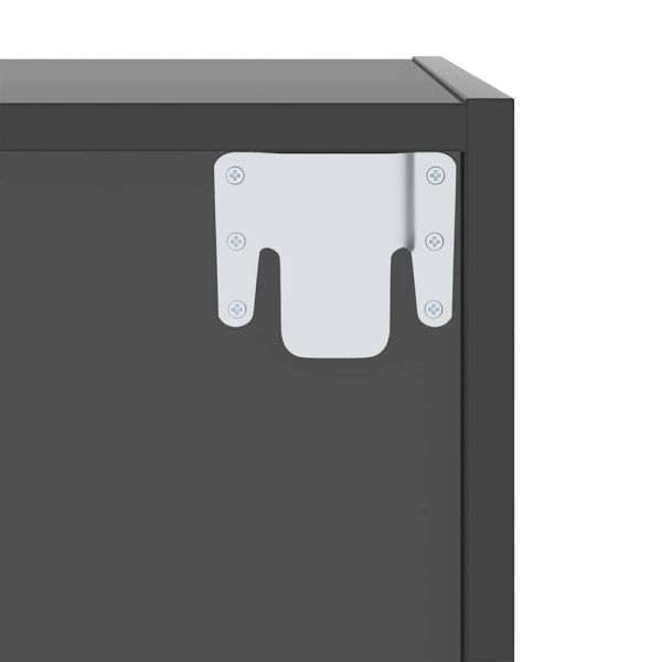 ТВ шкаф за стенен монтаж сив гланц 37x37x107 см инженерно дърво