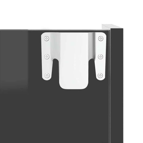 Шкафове за обувки 2 бр сив гланц 80x18x60 см инженерно дърво