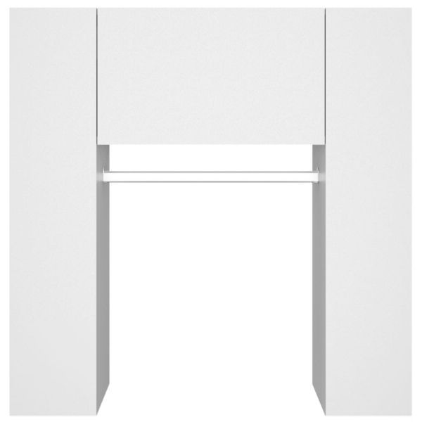 Шкаф за антре, бял, 97,5x37x99 см, инженерно дърво