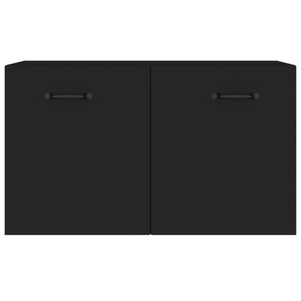 Стенен шкаф, черeн, 60x36,5x35 см, инженерно дърво