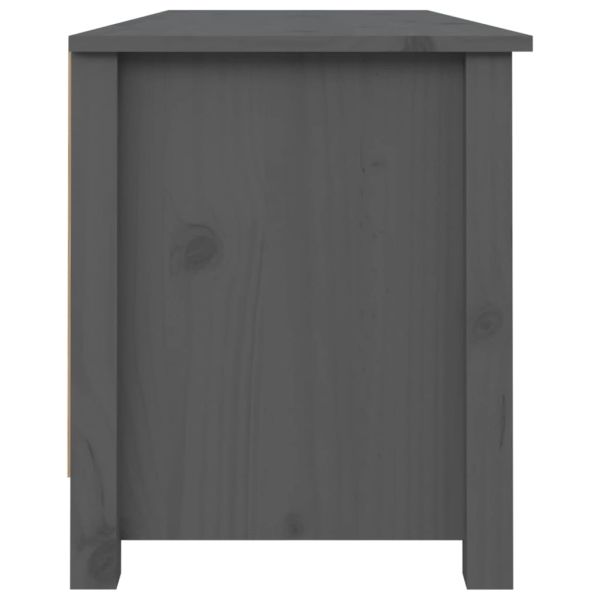 Пейка за обувки сива 110x38x45,5 см масивна борова дървесина