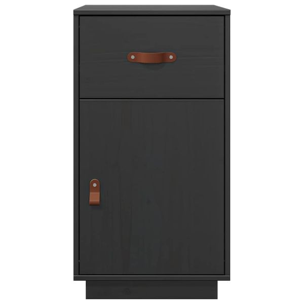 Шкаф за бюро, черен, 40x50x75 см, инженерно дърво