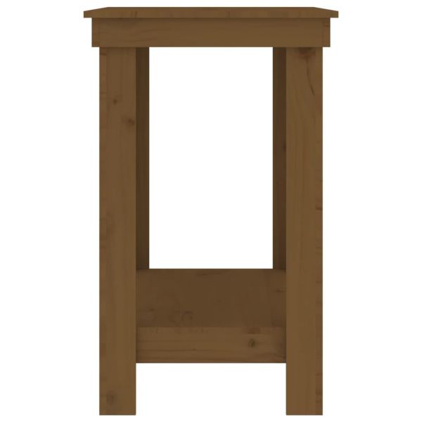 Работна маса меденокафява 110x50x80 см борово дърво масив