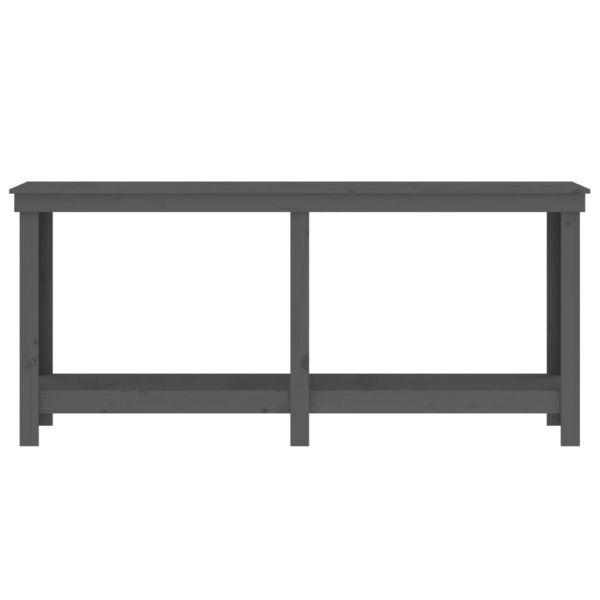 Работна маса сива 180x50x80 см борово дърво масив
