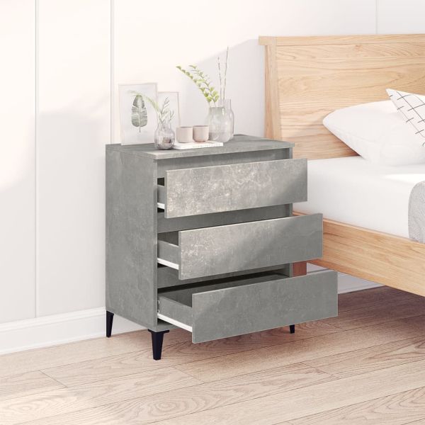 Сайдборд, бетонно сив, 60x35x70 см, инженерно дърво