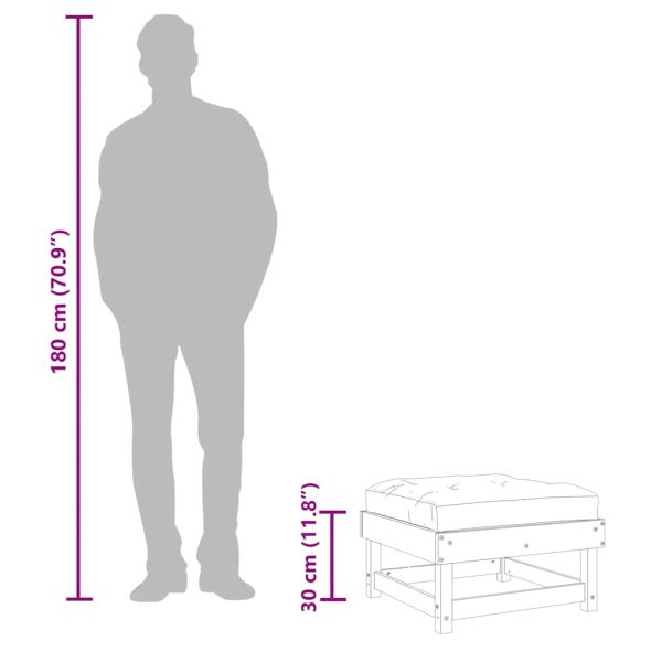 Градински табуретки с възглавници 2 бр черни борово дърво масив