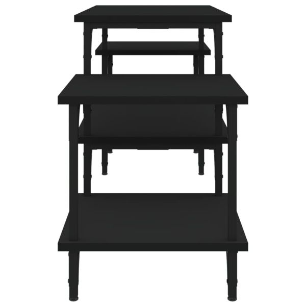 ТB шкаф, черен, 117x35x52 см, инженерно дърво