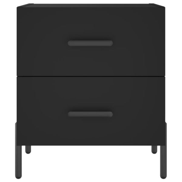 Нощни шкафчета, 2 бр, черни, 40x35x47,5 см, инженерно дърво