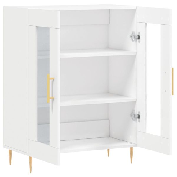 Сайдборд, бял, 69,5x34x90 см, инженерно дърво