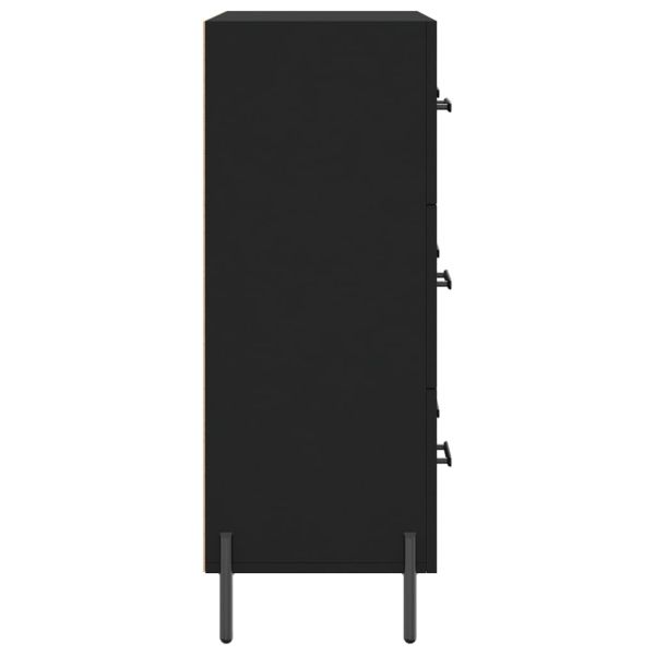 Сайдборд, черен, 69,5x34x90 см, инженерно дърво