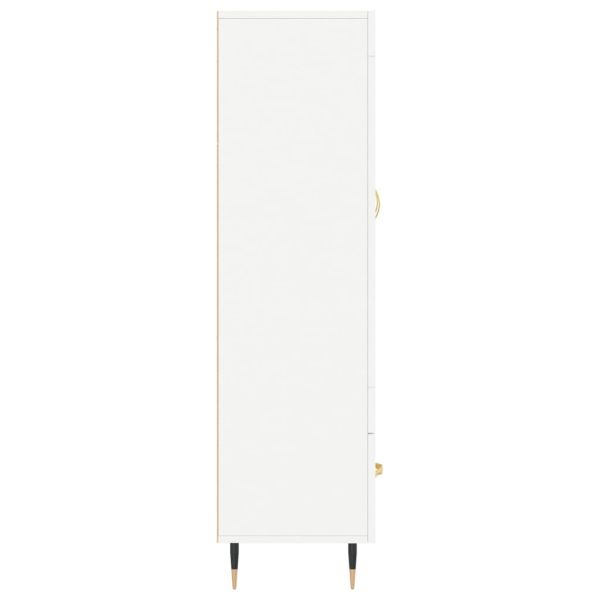 Висок шкаф, бял, 69,5x31x115 см, инженерно дърво