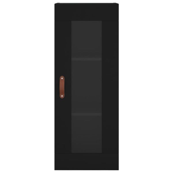 Стенен шкаф черен 34,5x34x90 см