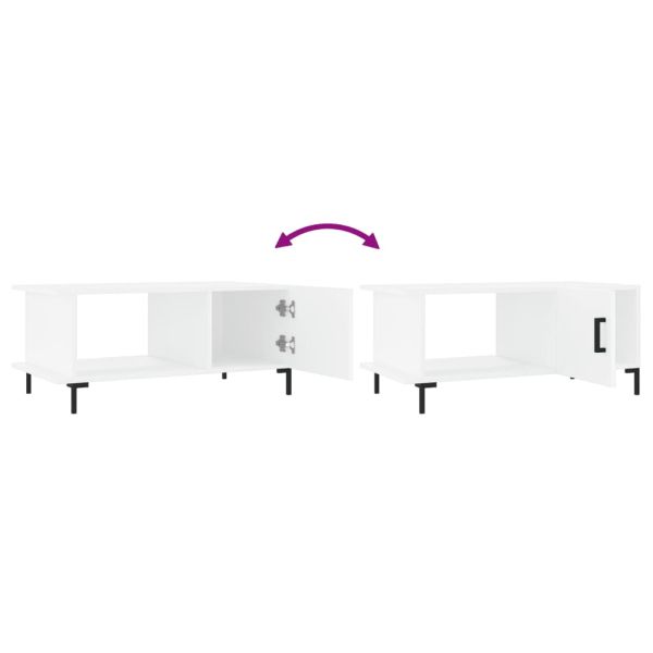 Кафе маса, бяла, 90x50x40 см, инженерно дърво