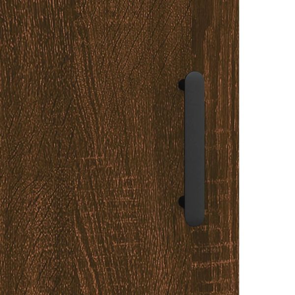 Стенен шкаф, кафяв дъб, 34,5x34x90 см, инженерно дърво