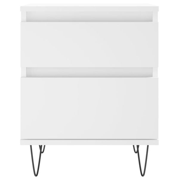 Нощно шкафче, бяло, 40x35x50 см, инженерно дърво