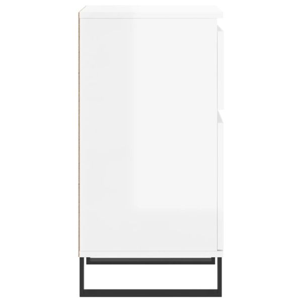 Бюфети 2 бр бял гланц 40x35x70 см инженерно дърво