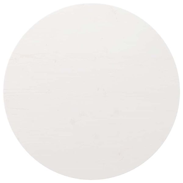 Плот за маса, кръгъл, бял, Ø80x3 см, бор масив