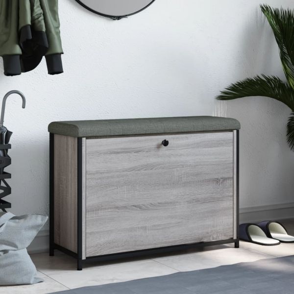 Пейка за обувки с подвижно чекмедже, сив сонома, 82x32x56 см