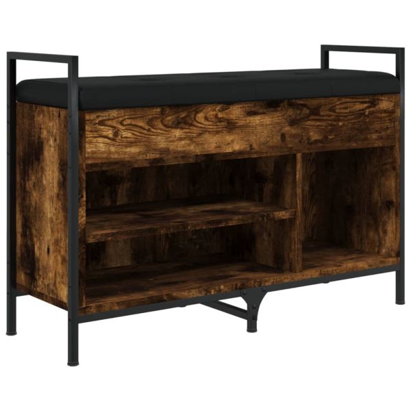 Пейка за обувки, опушен дъб, 85,5x32x57,5 см, инженерно дърво