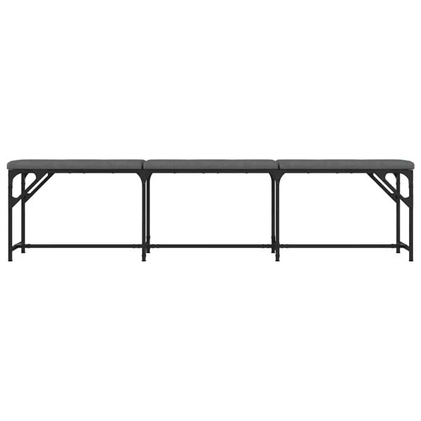 Трапезна пейка, тъмносива, 186x32x45 см, стомана и плат