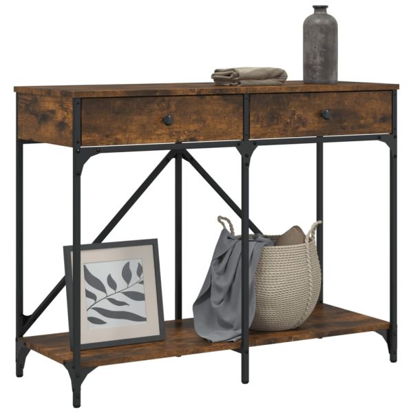 Конзолна маса, опушен дъб, 100x39x78,5 см, инженерно дърво