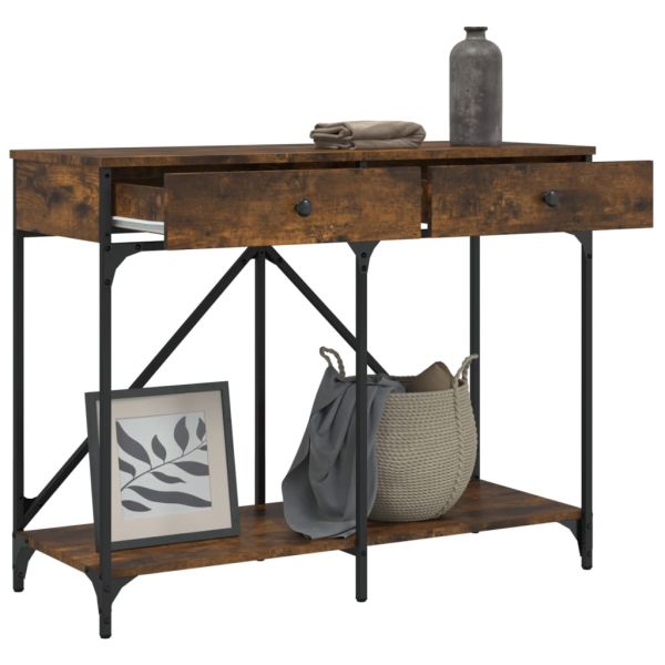 Конзолна маса, опушен дъб, 100x39x78,5 см, инженерно дърво