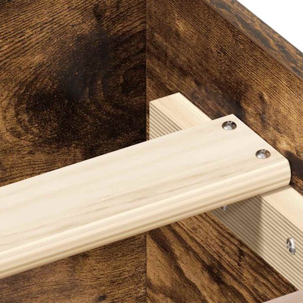 Рамка за легло без матрак опушен дъб 90x200 см инженерно дърво