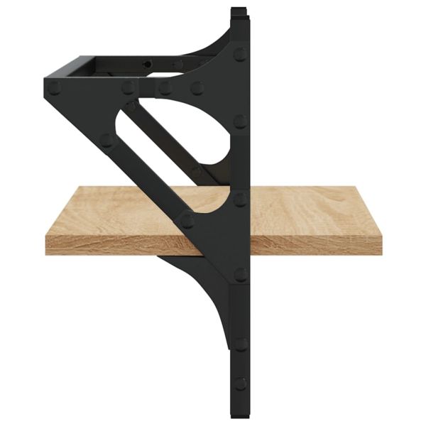 Стенни рафтове с пръти 2 бр дъб сонома 40x25x30 см