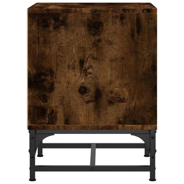 Нощно шкафче със стъклена врата опушен дъб 35x37x50 см