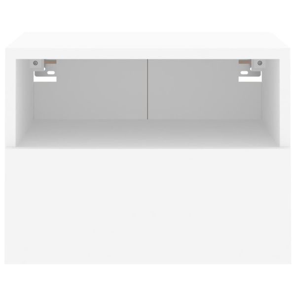 Стенни ТB шкафове, 2 бр, бели, 40x30x30 см, инженерно дърво