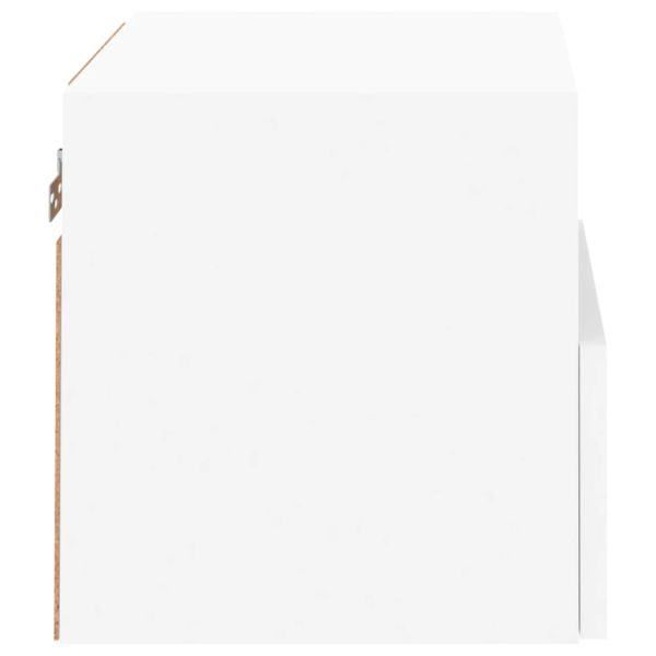 Стенни ТB шкафове, 2 бр, бели, 40x30x30 см, инженерно дърво