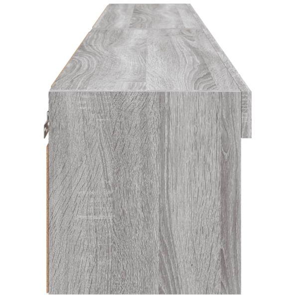 ТВ шкафове с LED осветление, 2 бр, сив сонома, 80x30x30 см