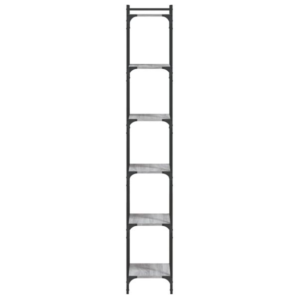 Библиотека 6 рафта сив сонома 40x30x188 см инженерно дърво