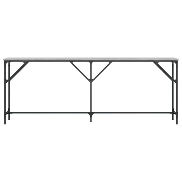 Конзолна маса, сив сонома, 200x29x75 см, инженерно дърво