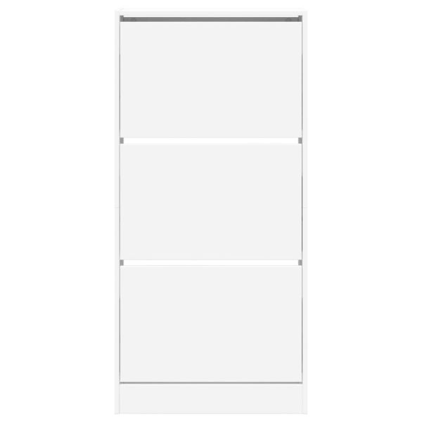 Шкаф за обувки, бял, 60x21x125,5 см, инженерно дърво