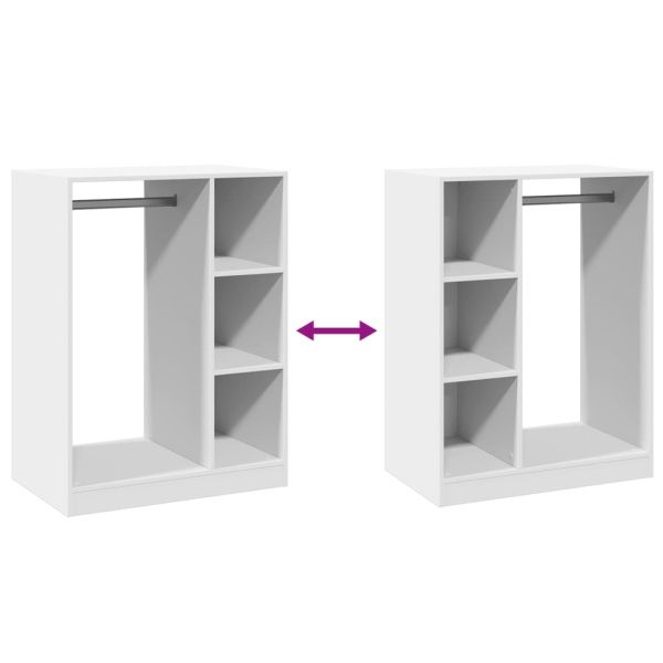 Гардероб, бял, 77x48x102 см, инженерно дърво