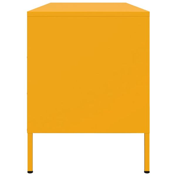 ТВ шкаф, горчица жълто, 100,5x39x50,5 см, стомана